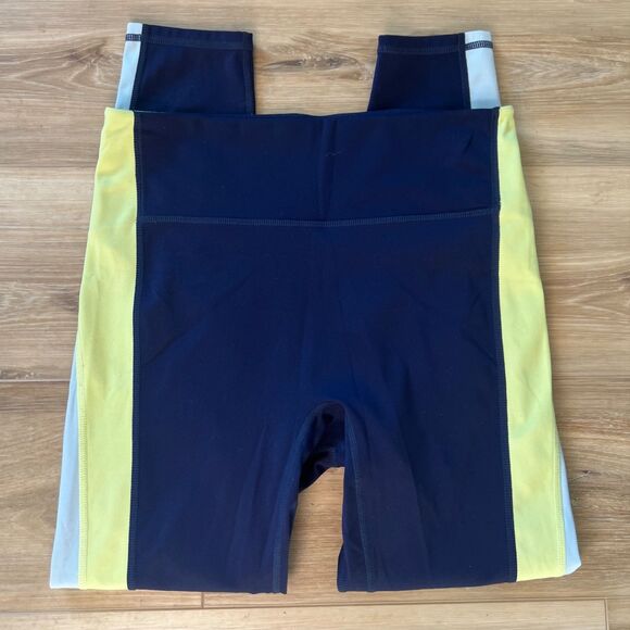 med Womens Athletic Pants Navy Blue Striped Leggings Fabletics Motion 365 - Picture 8 of 13